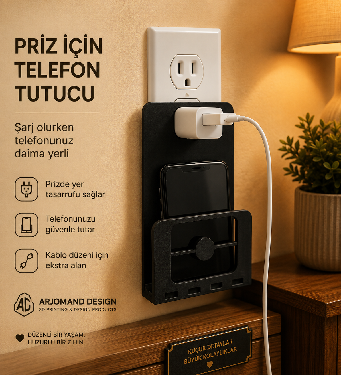 Priz İçin Telefon Tutucu